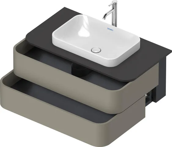 Duravit Waschtischunterschrank wandhängend „Happy D.2 Plus“ 100 × 40,8 × 55 cm Steingrau Seidenmatt