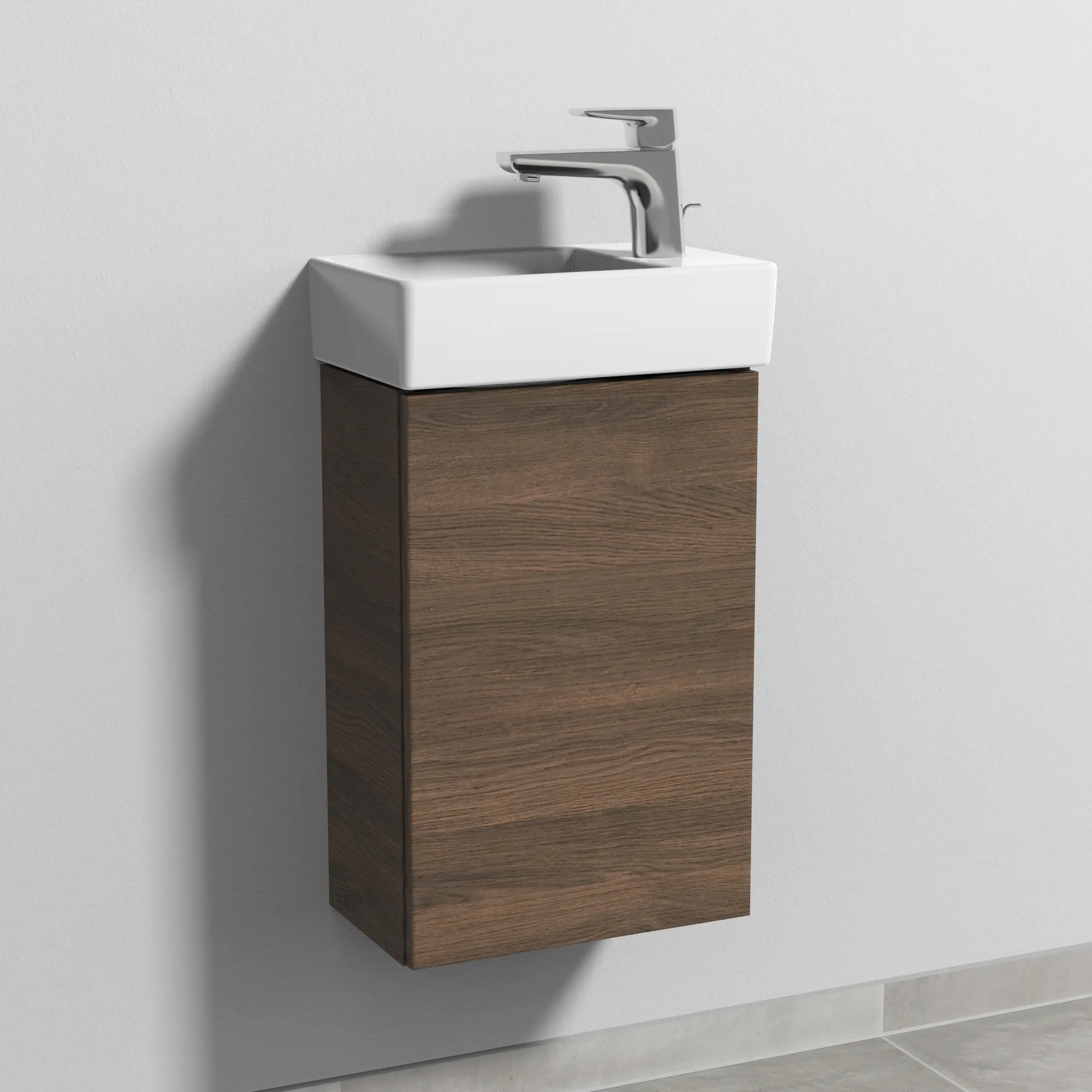 Sanipa Waschtischunterschrank „3way“ passend zu Keramik-Waschtische Avento von Villeroy & Boch 340 × 510 × 202 mm in Eiche Arizona, Anschlag rechts