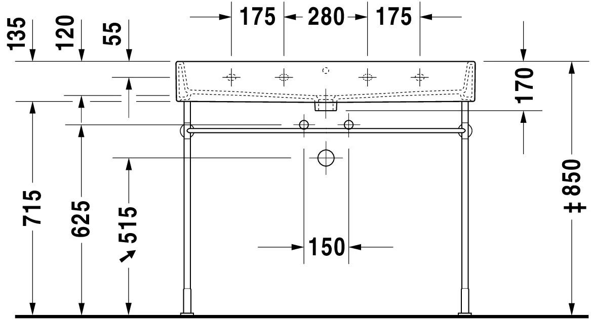 Wandwaschtisch „Vero Air“, mit Überlauf, Hahnlochposition mittig Wandwaschtisch „Vero Air“, mit Überlauf, Hahnlochposition mittig