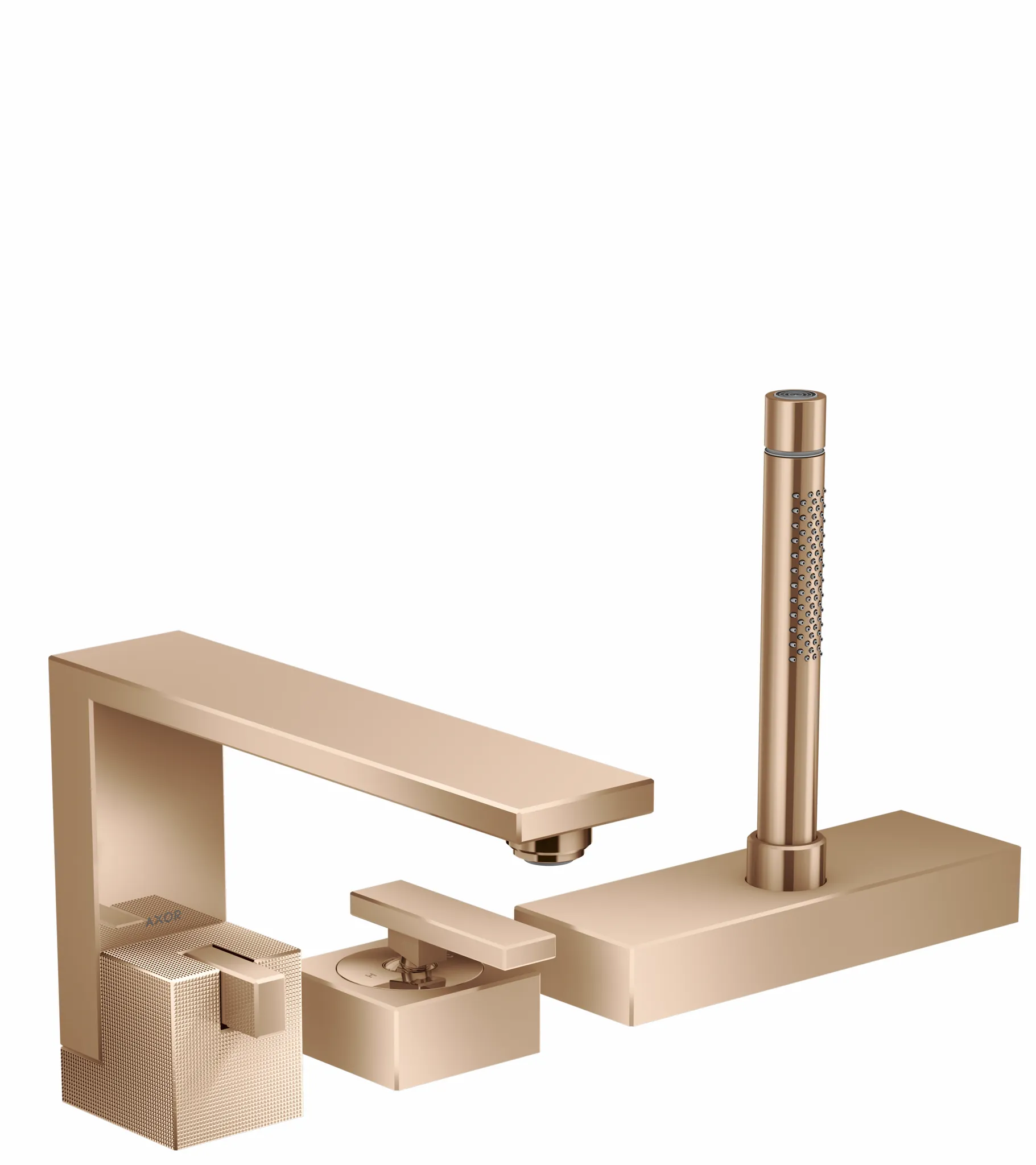 Hansgrohe AXOR Edge 3-Loch Wannenmischer, Diamantschliff PRG, Ausladung 210 mm, Keramikmischsystem, für Durchlauferhitzer geeignet