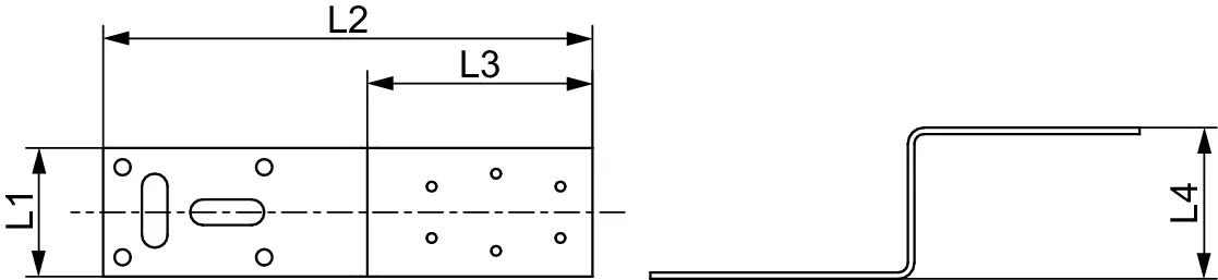 Halter aus verzinktem Stahl, 1-fach gewinkelt Halter aus verzinktem Stahl, 1-fach gewinkelt