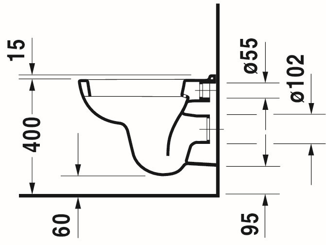 Set Wand-Tiefspül-WC Compact „D-Code“ 35 × 34 × 48 cm mit WC-Sitz „D-Code“ 35,9 × 44,2 × 5 cm mit SoftClosing Scharniere Kunststoff