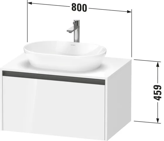 Duravit Waschtischunterschrank wandhängend „Ketho.2“ 80 × 45,9 × 55 cm in Eiche Schwarz