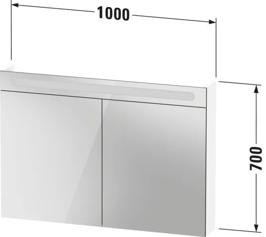 Duravit Spiegelschrank „No.1“ 100 × 70 × 14,8 cm