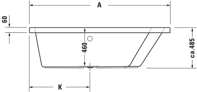 Duravit Badewanne „Paiova“ sonderform 170 × 130 cm, rechts