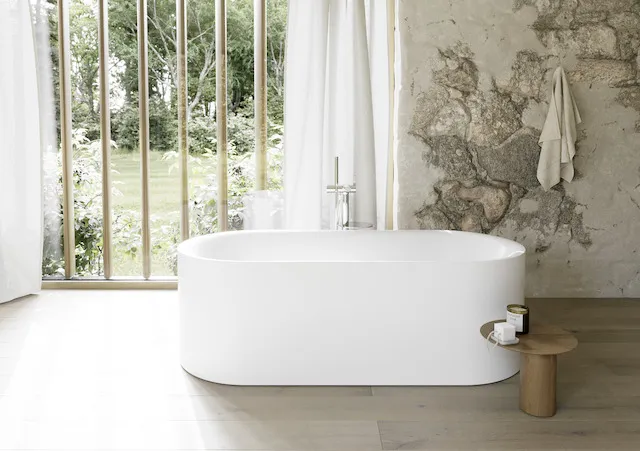 Bette BetteLux Oval Silhouette Badewanne, Edelweiß, 1900 x 900 mm, Randhöhe 575 mm, 2-Sitzer, freistehend, glasierter Titan-Stahl