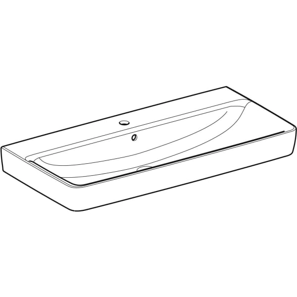 Aufsatzwaschtisch „Renova Plan“, rechteckig 100 × 48 cm in weiß alpin