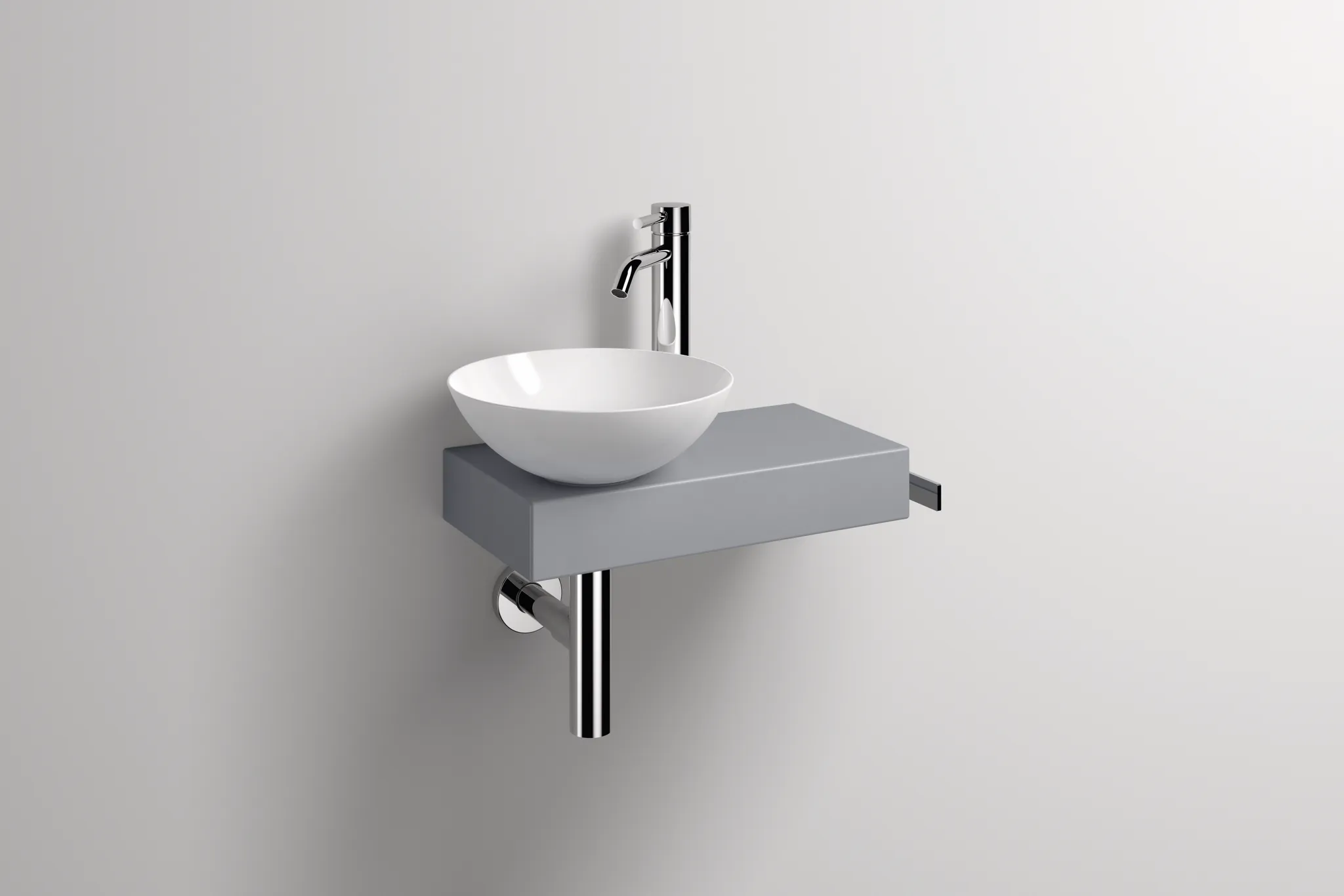 Alape Waschplatz „PN-Serie“ 320 × 597 mm in Nordic Matt, links