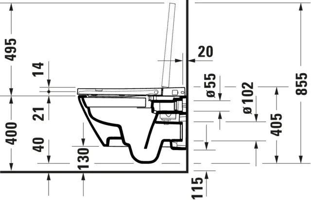 Kompakt Dusch-WC „SensoWash D-Neo“ 37,8 × 40,5 cm rimless, Weiß, HygieneGlaze