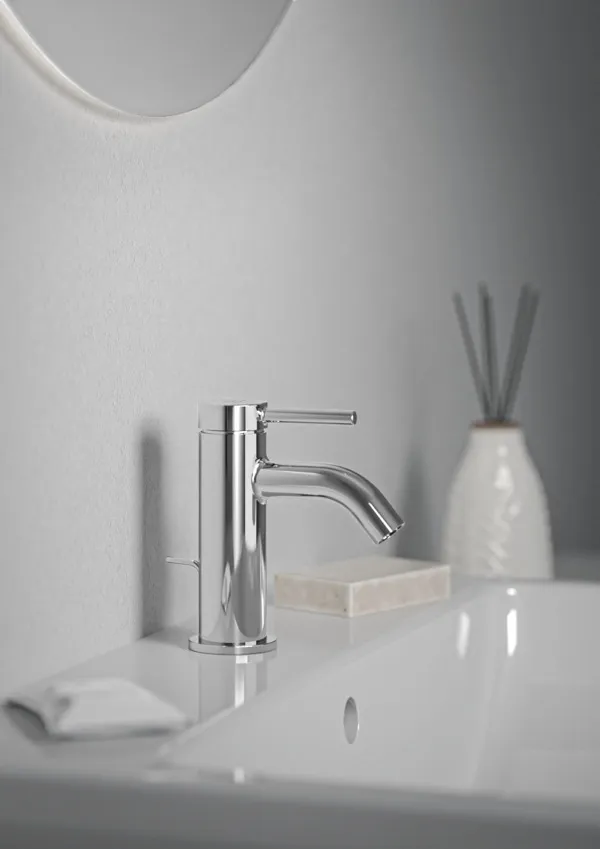 Waschtischarmatur Ceraline Nuovo Ausladung 90mm mit Ablaufgarnitur Chrom Waschtischarmatur Ceraline Nuovo Ausladung 90mm mit Ablaufgarnitur Chrom