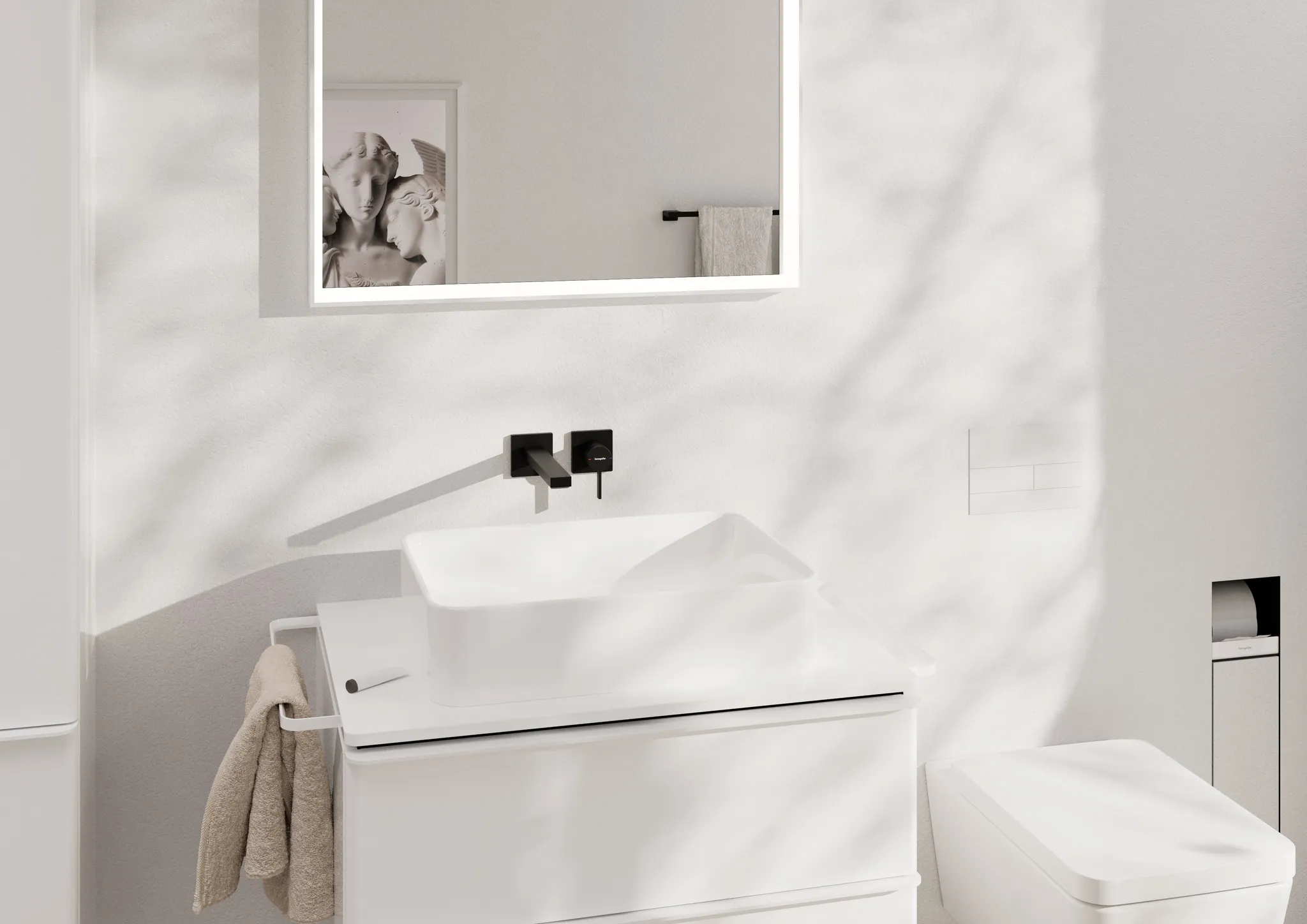 Tecturis E Einhebel-Waschtischmischer Unterputz für Wandmontage EcoSmart+ mit Auslauf 22,5 cm Chrom Tecturis E Einhebel-Waschtischmischer Unterputz für Wandmontage EcoSmart+ mit Auslauf 22,5 cm Chrom