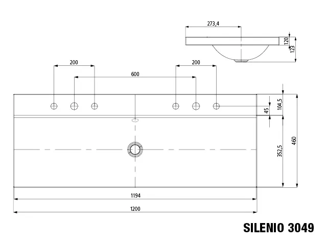 Doppelwaschtisch „Silenio“ 120 × 46 cm, ohne Hahnlochbohrung in alpinweiß, mit Perl-Effekt Doppelwaschtisch „Silenio“ 120 × 46 cm, ohne Hahnlochbohrung in alpinweiß, mit Perl-Effekt