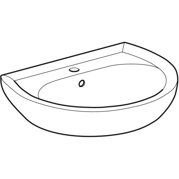 Wandwaschtisch „Renova“, mit Überlauf, Hahnlochposition mittig 60 × 49 cm Wandwaschtisch „Renova“, mit Überlauf, Hahnlochposition mittig 60 × 49 cm