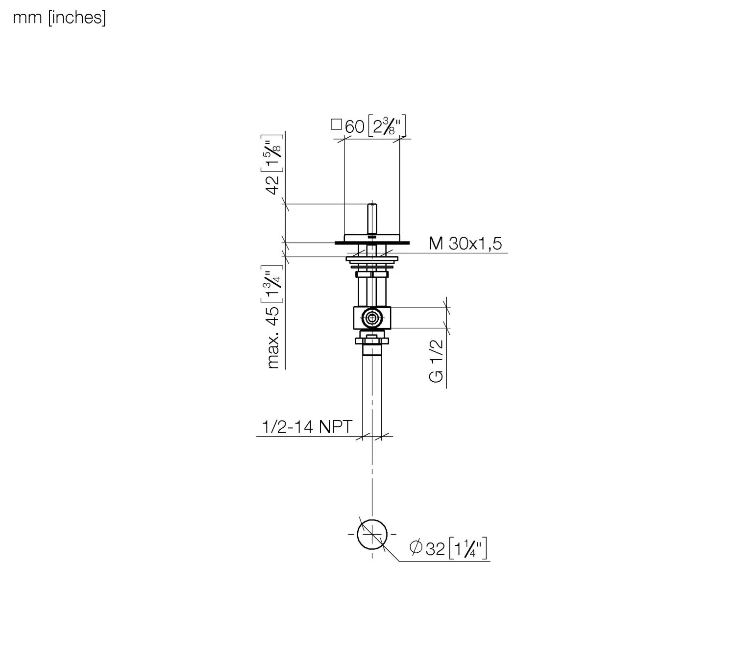 Dornbracht MEM Seitenventil linksschließend warm Chrom Dornbracht MEM Seitenventil linksschließend warm Chrom