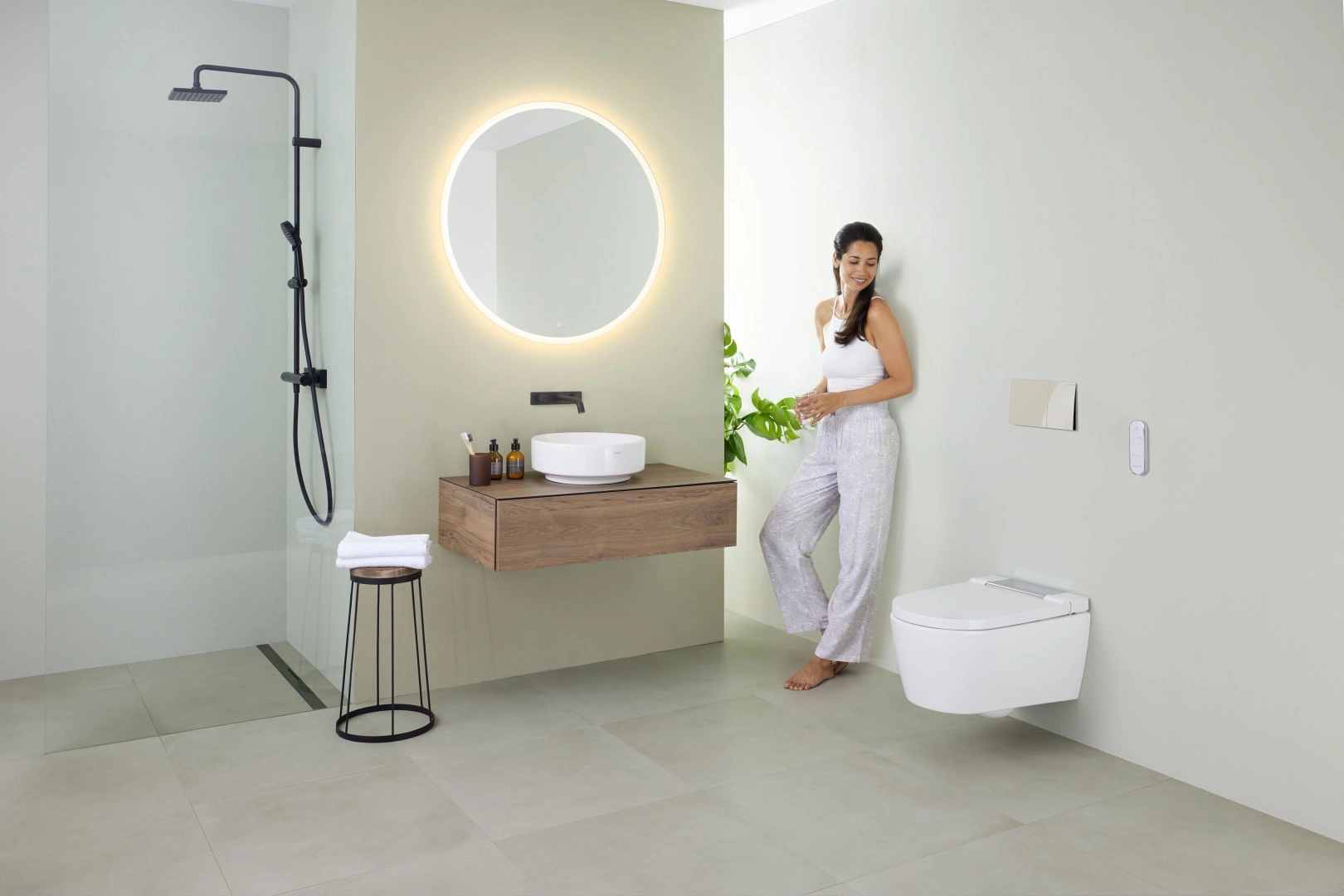 Aufsatzwaschtisch „Variform“, rund ⌀ 40 × 15,8 cm in weiß alpin Aufsatzwaschtisch „Variform“, rund ⌀ 40 × 15,8 cm in weiß alpin