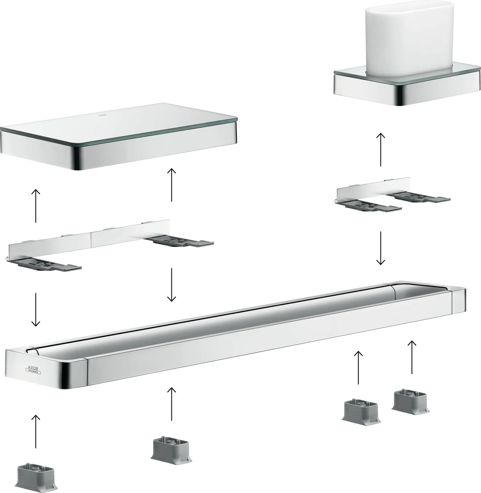 Hansgrohe AXOR Universal Softsquare Badetuchhalter, Chrom, Länge 694 mm, Bohrabstand 600 mm Hansgrohe AXOR Universal Softsquare Badetuchhalter, Chrom, Länge 694 mm, Bohrabstand 600 mm
