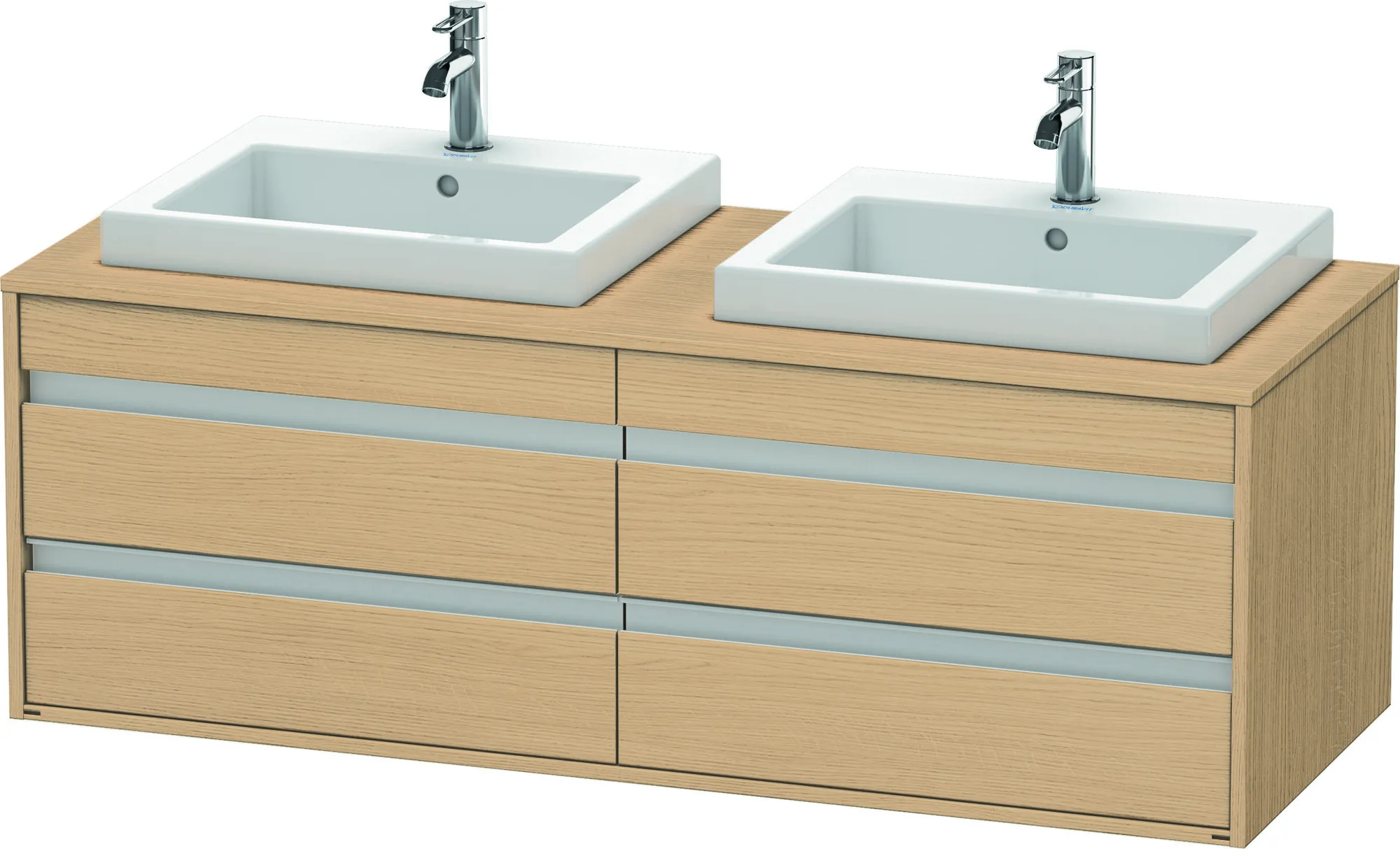 Duravit Waschtischunterschrank wandhängend „Ketho“ 140 × 49,6 × 55 cm Eiche Natur Duravit Waschtischunterschrank wandhängend „Ketho“ 140 × 49,6 × 55 cm Eiche Natur