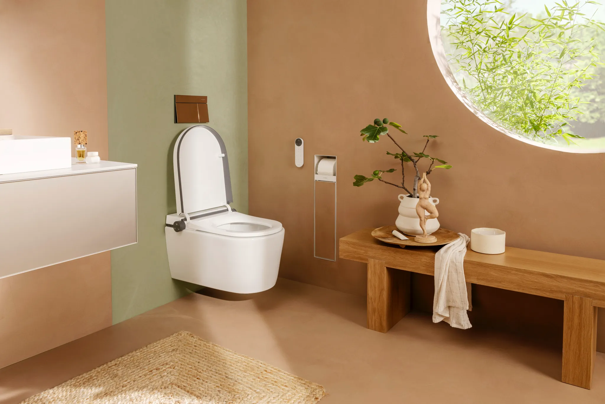 LavaPura Element S Wand-Dusch-WC Komplett Set AquaHelix Flush, SmartClean, HygieneEffect, Weiß
