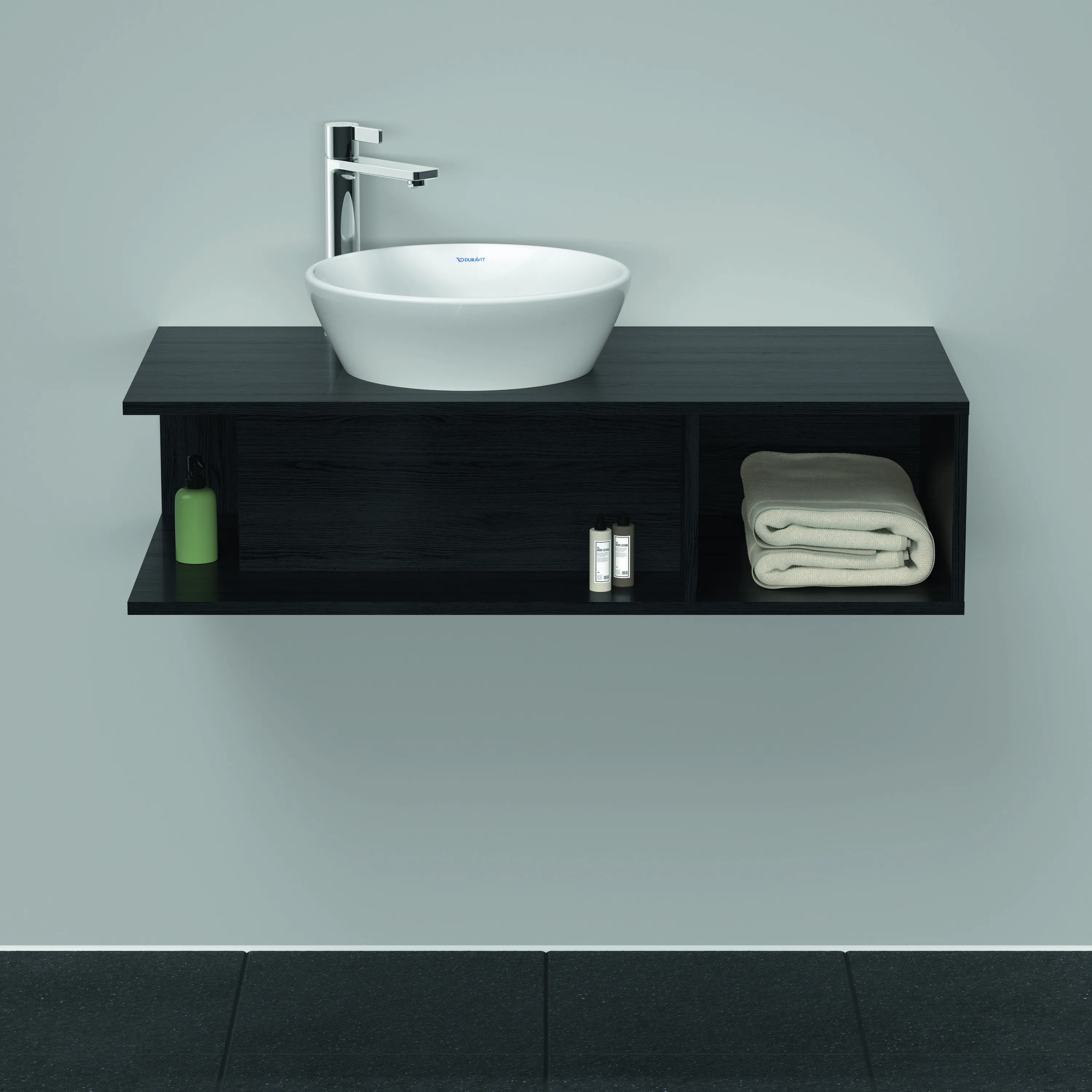 Duravit Waschtischunterschrank wandhängend „D-Neo“ 100 × 26 × 48 cm Eiche Schwarz Duravit Waschtischunterschrank wandhängend „D-Neo“ 100 × 26 × 48 cm Eiche Schwarz