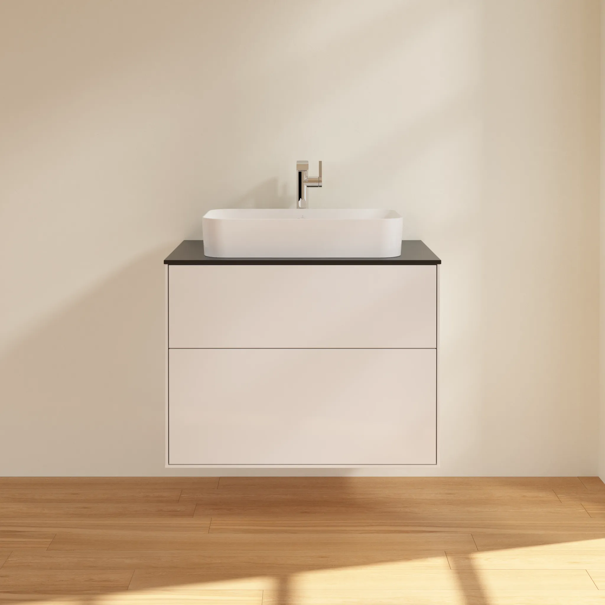 Villeroy & Boch Waschtischunterschrank „Finion“ für Schrankwaschtisch 800 × 603 × 501 mm Glossy White Lacquer, mit Hahnlochbohrung, für Becken mittig