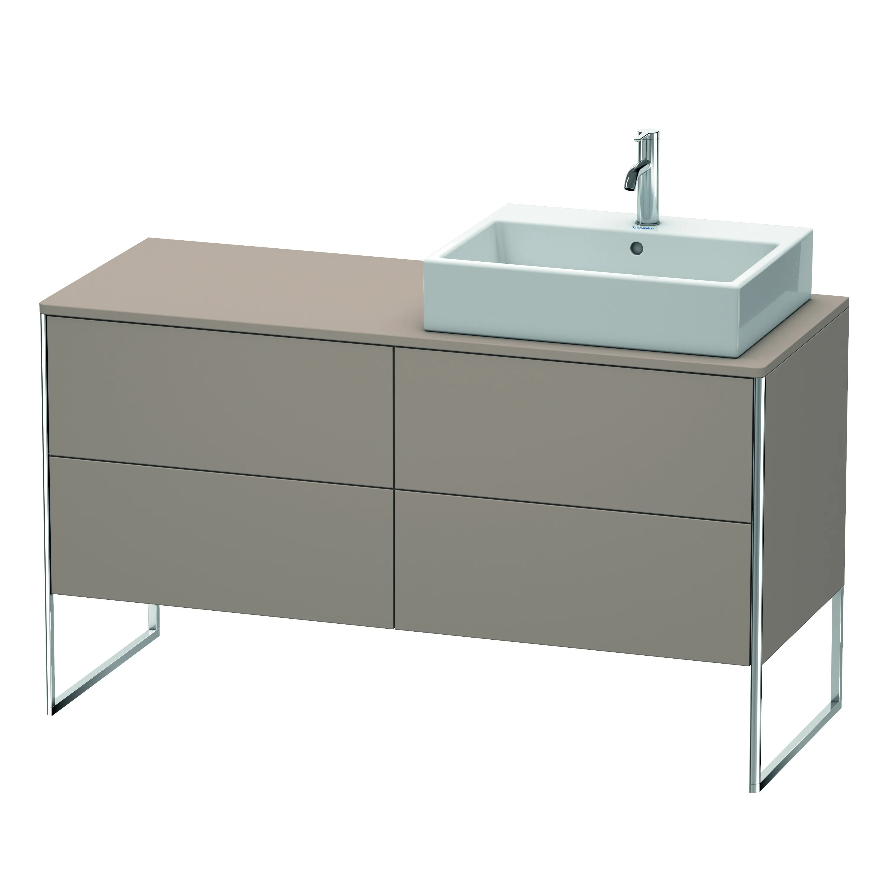 Duravit Waschtischunterschrank bodenstehend „XSquare“ 140 × 77,8 × 54,8 cm Basalt Matt Duravit Waschtischunterschrank bodenstehend „XSquare“ 140 × 77,8 × 54,8 cm Basalt Matt