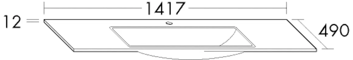 burgbad Waschbecken „Sys30“ 1417 × 490 × 12 mm, Hahnlochposition mittig burgbad Waschbecken „Sys30“ 1417 × 490 × 12 mm, Hahnlochposition mittig