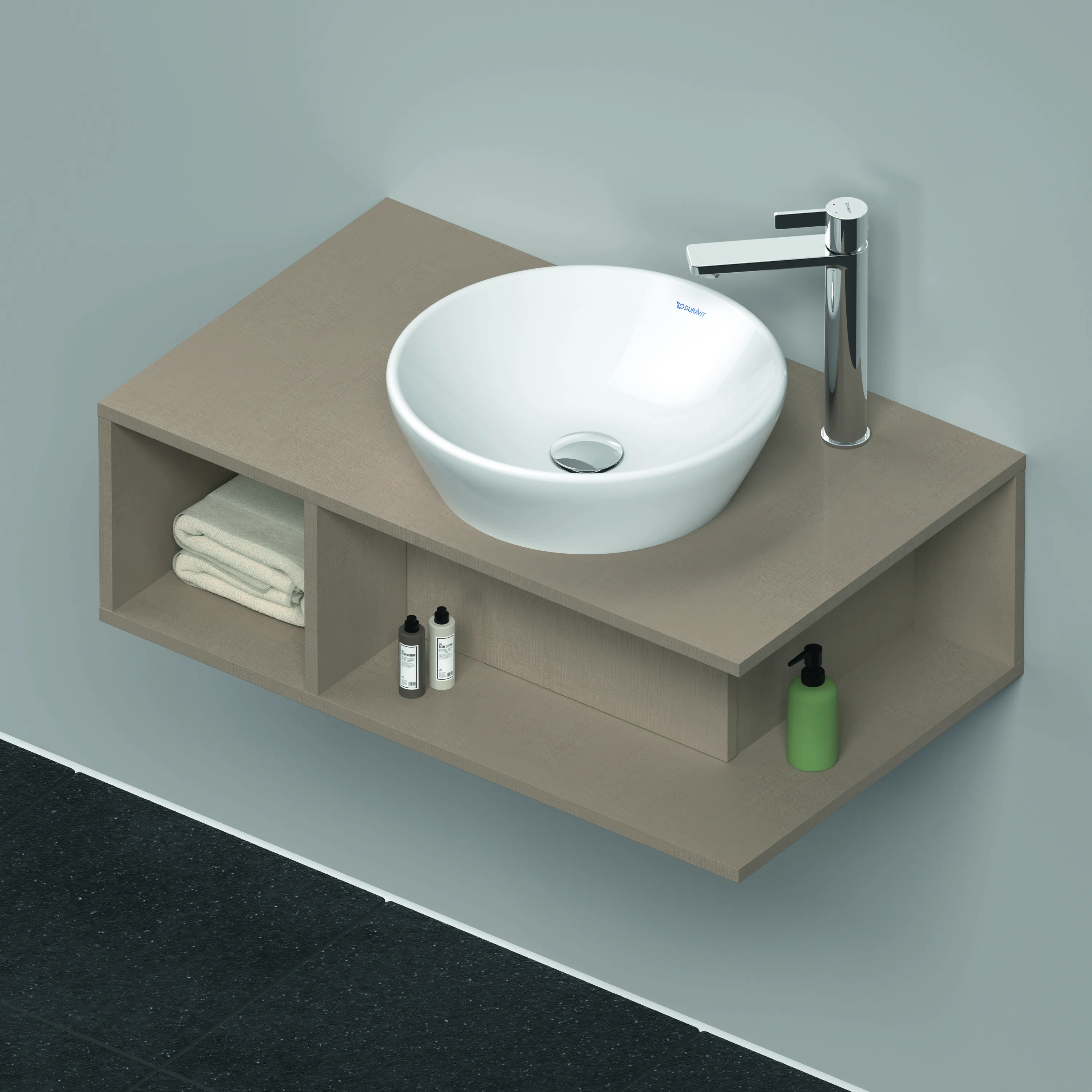 Duravit Waschtischunterschrank wandhängend „D-Neo“ 80 × 26 × 48 cm Leinen