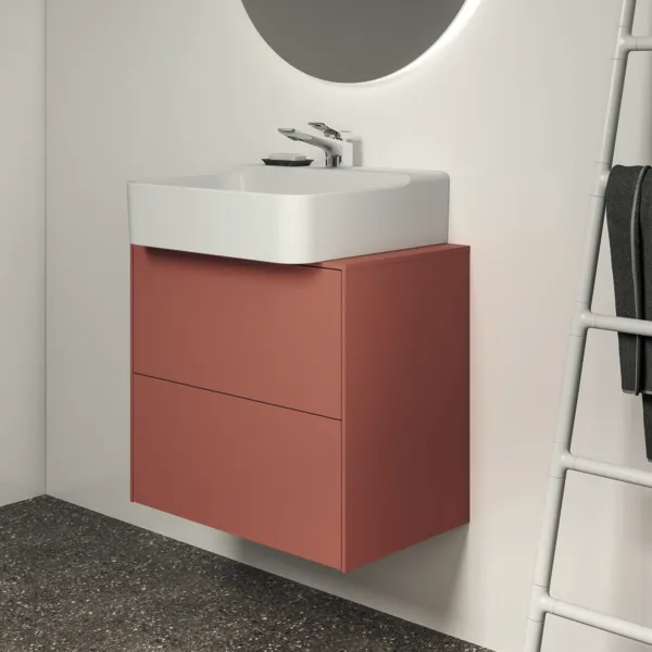 Ideal Standard Waschtischunterschrank Conca, 2 Auszüge, mittiger Ausschnitt, 602x373x550 mm, Sunset matt Ideal Standard Waschtischunterschrank Conca, 2 Auszüge, mittiger Ausschnitt, 602x373x550 mm, Sunset matt