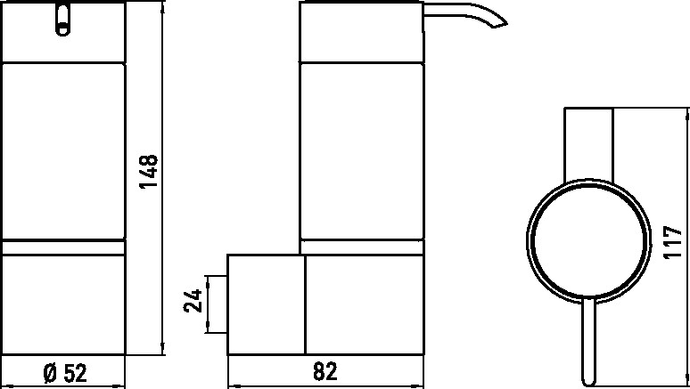 emco Seifenspender „system 2“, Befestigung verdeckt 5,2 × 14,3 × ⌀ 5,2 cm in chrom