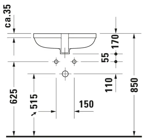 Unterbauwaschtisch „Happy D.2“, mit Überlauf Unterbauwaschtisch „Happy D.2“, mit Überlauf