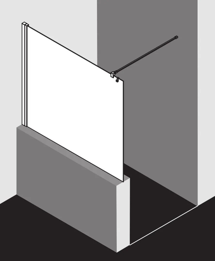 Kermi Duschdesign Walk-In-Duschkabine WALK-IN Wall „LIGA“ Glas Klar, Profile Silber Hochglanz, BV: 875 - 900 mm WE: 885 - 910 mm H: 1850 mm