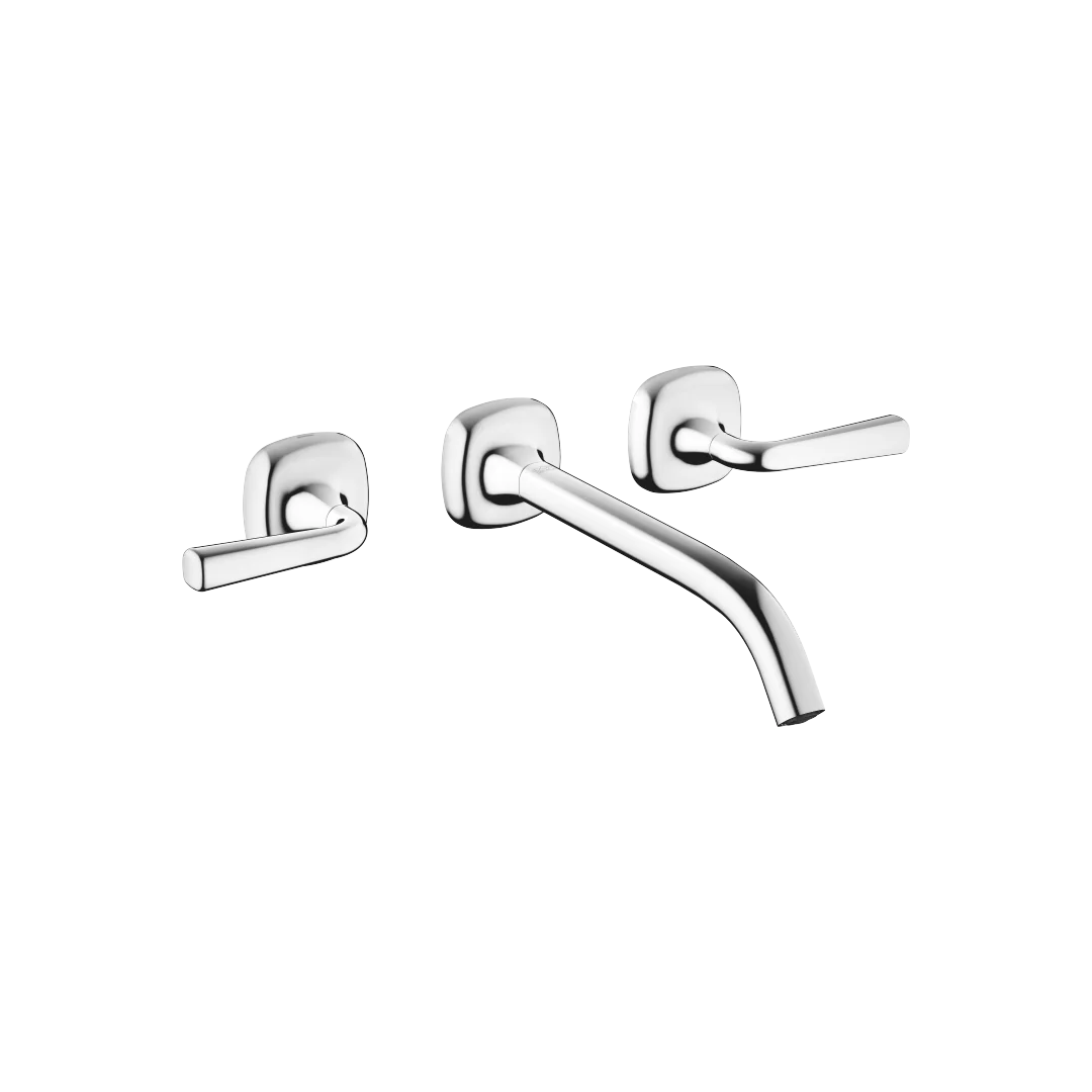Dornbracht COYA Waschtisch-Wandbatterie ohne Ablaufgarnitur, Chrom, Ausladung 241 mm, starrer Auslauf, runder luftangereicherter Strahl, Bohrungsdurchmesser 35 mm, Rosette 60 x 60 mm, max. Durchfluss 4,5 l/min