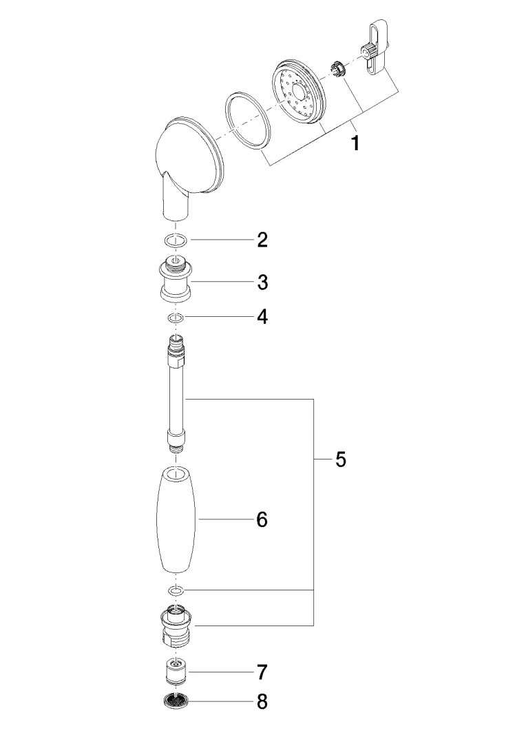 Metall-Handbrause mit Porzellangriff (weiß) MADISON Chrom 28002970