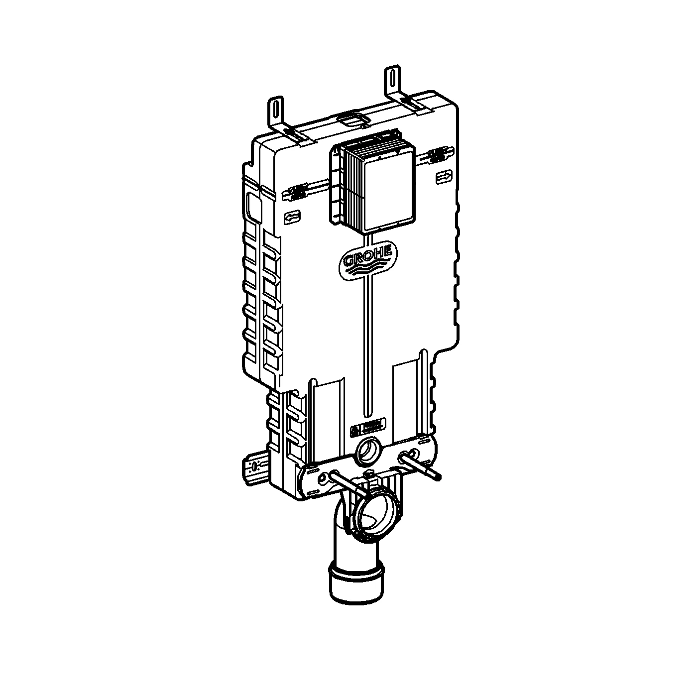 WC-Element Uniset 38643_1, Spülkasten GD 2, schalldämmendes EPS-Modul zum Ummauern, 830 x 470 x 130 mm