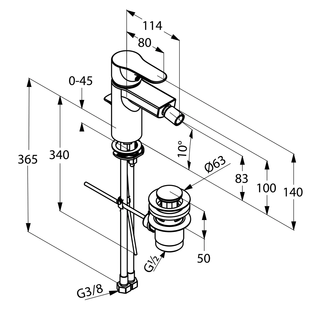 OBJEKTA BidetEHM DN 15 Ablaufgarnitur chrom OBJEKTA BidetEHM DN 15 Ablaufgarnitur chrom