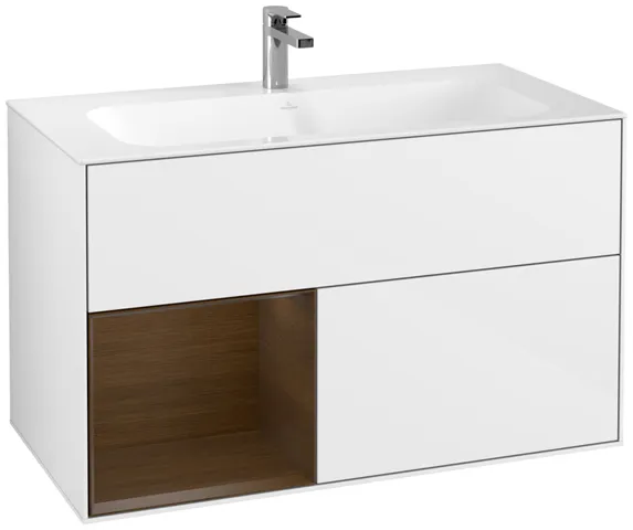 Villeroy & Boch Finion Waschbeckenunterschrank F03, 996x591x498mm, mit Beleuchtung, Holz Villeroy & Boch Finion Waschbeckenunterschrank F03, 996x591x498mm, mit Beleuchtung, Holz