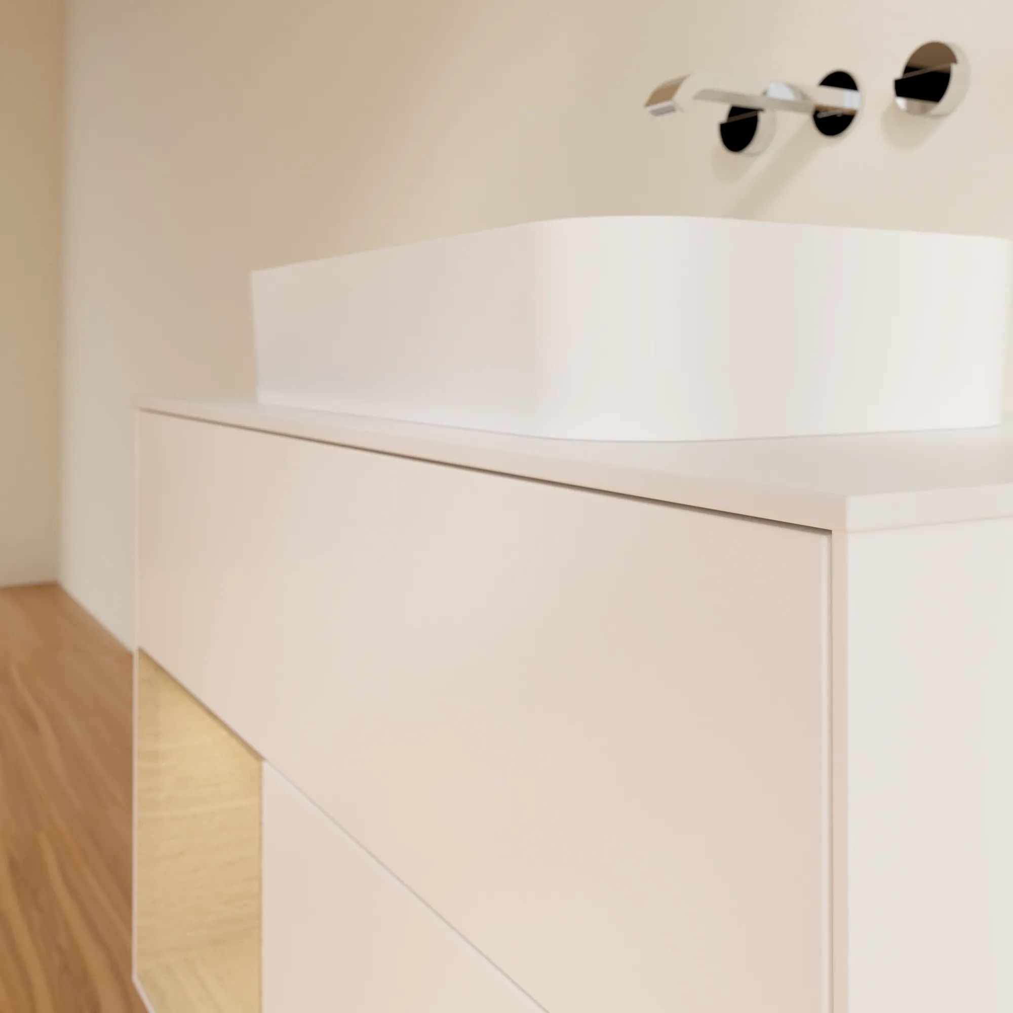Villeroy & Boch Waschtischunterschrank „Finion“ für Schrankwaschtisch 1000 × 603 × 501 mm White Matt Lacquer, ohne Hahnlochbohrung, für Becken mittig Villeroy & Boch Waschtischunterschrank „Finion“ für Schrankwaschtisch 1000 × 603 × 501 mm White Matt Lacquer, ohne Hahnlochbohrung, für Becken mittig