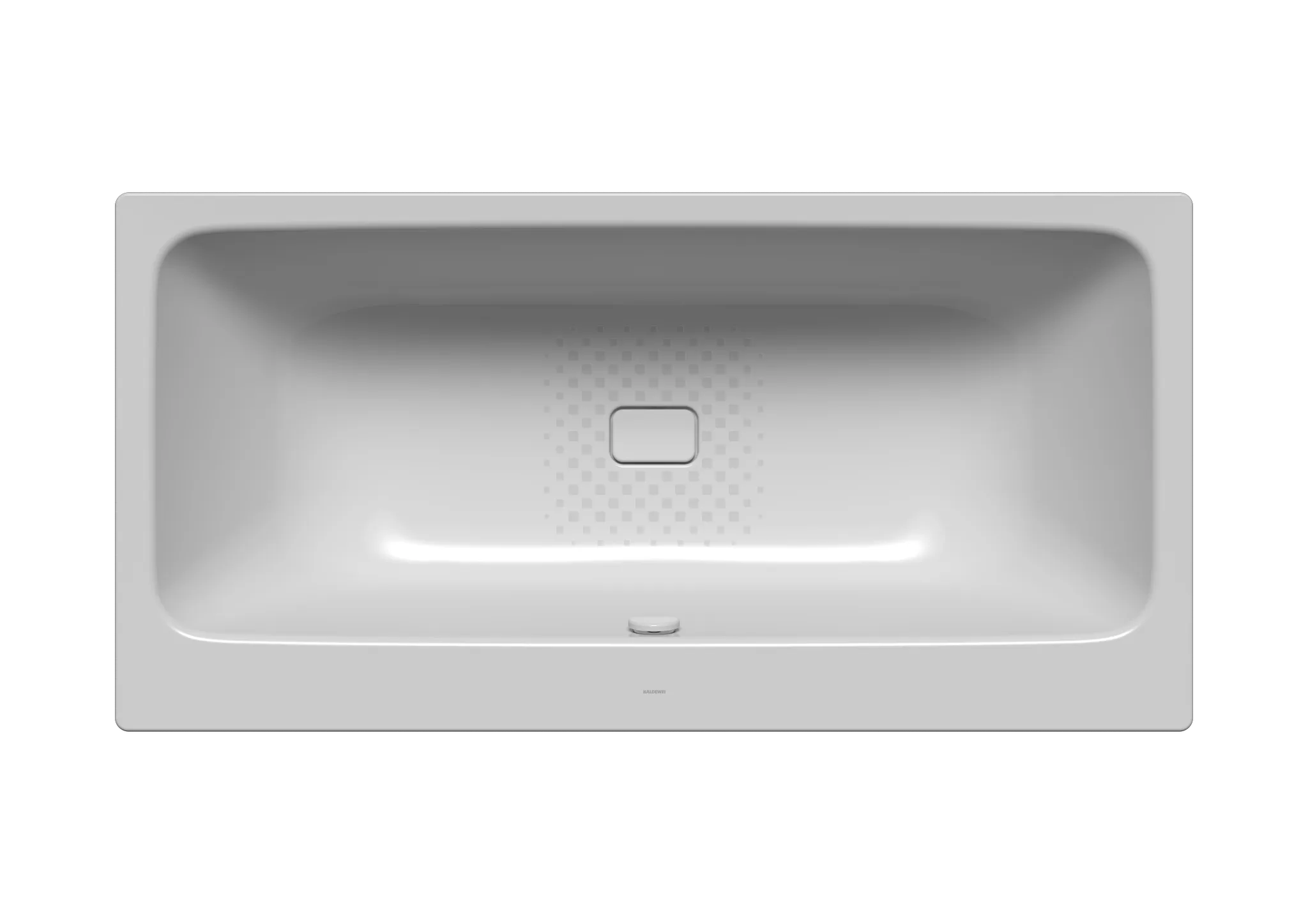 Kaldewei Badewanne „Asymmetric Duo“ rechteck 180 × 90 cm, ohne Grifflochbohrungen mit gegenüberliegender Überlaufbohrung, in manhattan