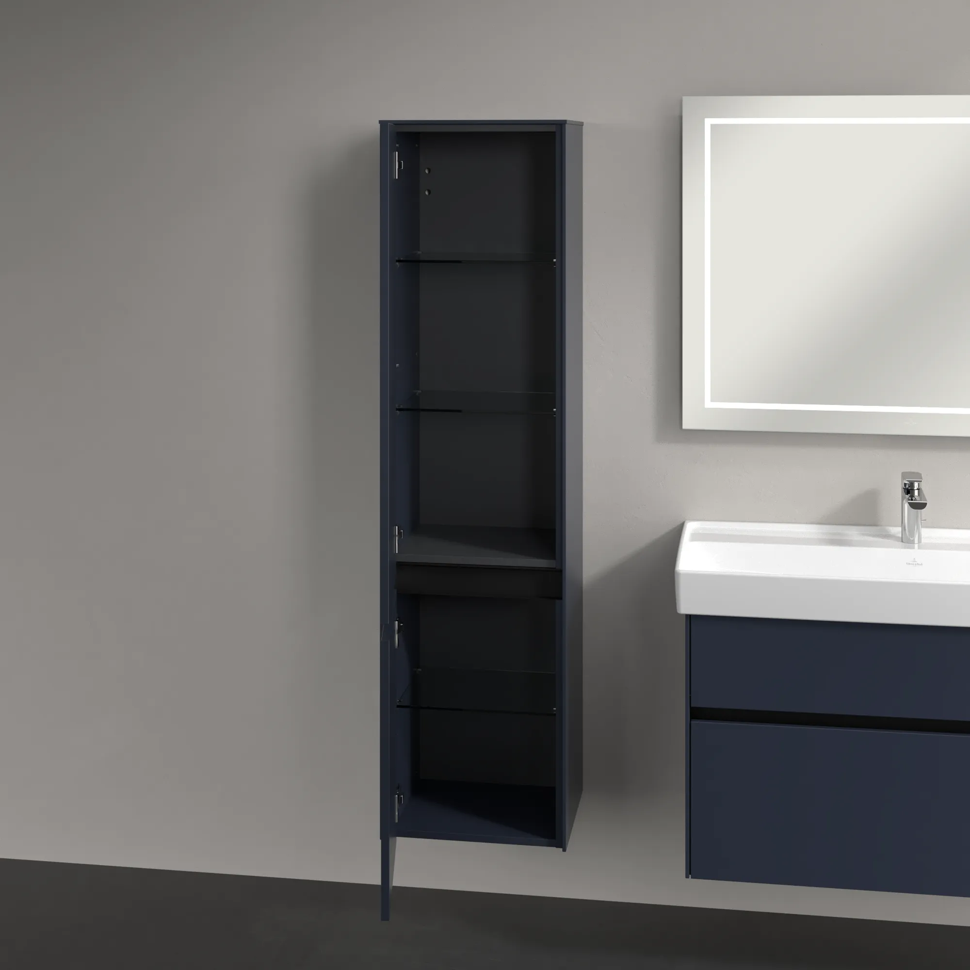 Villeroy & Boch Hochschrank „Collaro“ 40,4 × 153,8 × 34,9 cm ohne Beleuchtung, Anschlag links, 2 Türen