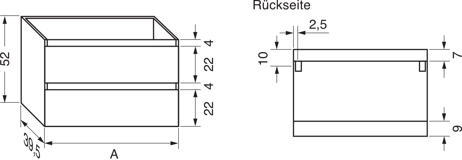 repaBAD Waschtischunterschrank „Cube 40“ 100 cm in Anthrazit Matt