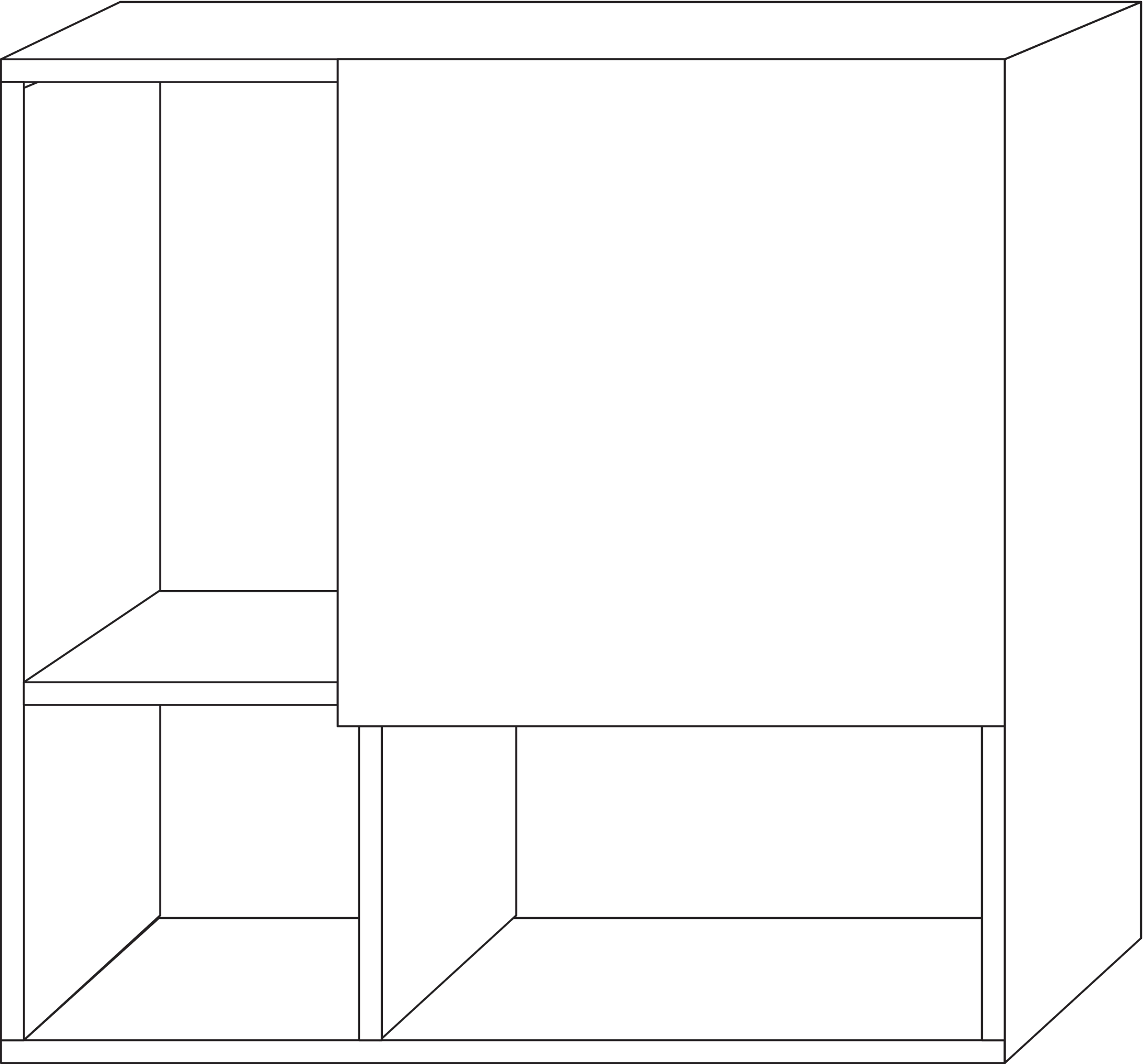 Sanipa Würfelschrank „3way“ 510 × 510 × 197 mm in Anthrazit (matt), links