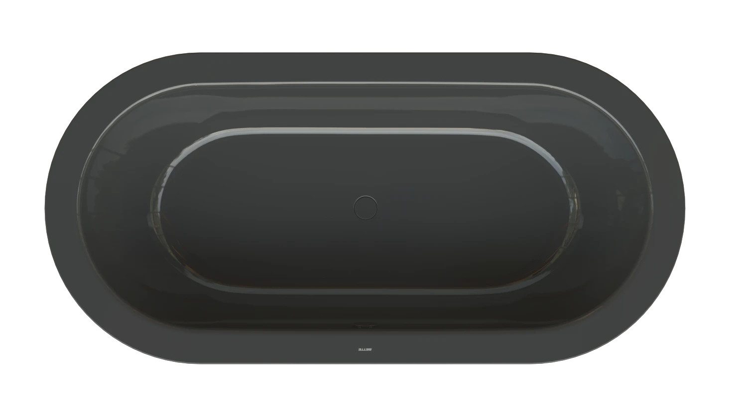 Bette oval Badewanne „BetteStarlet Oval Silhouette“ 195 × 95 cm in Schwarz