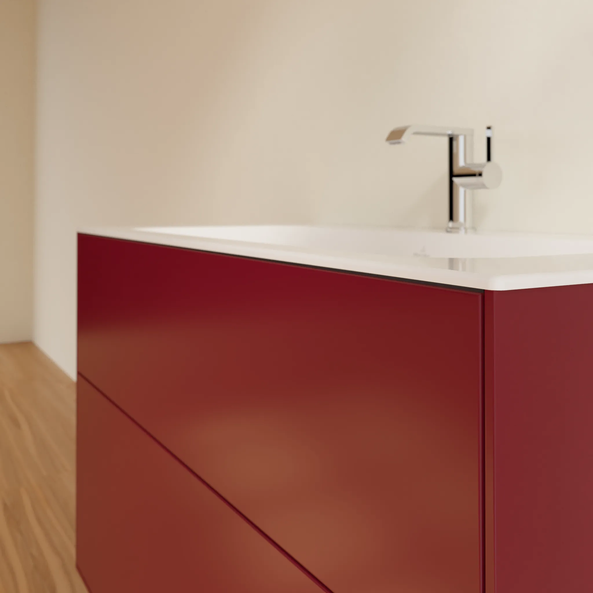 Villeroy & Boch Waschtischunterschrank „Finion“ für Schrankwaschtisch 996 × 591 × 498 mm Peony Matt Lacquer, für Becken mittig