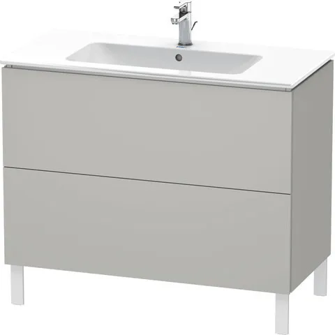 Duravit Waschtischunterschrank bodenstehend „L-Cube“ 102 × 70,4 × 48,1 cm Betongrau Matt Duravit Waschtischunterschrank bodenstehend „L-Cube“ 102 × 70,4 × 48,1 cm Betongrau Matt