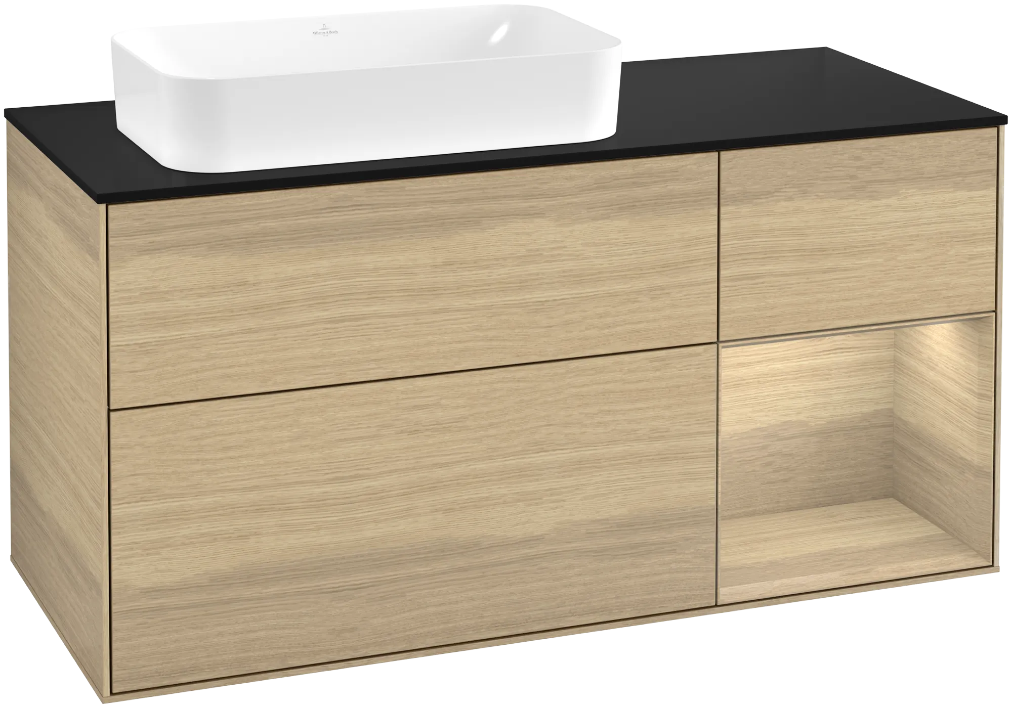 Villeroy & Boch Finion Waschbeckenunterschrank F69, 1200x603x501mm, mit Beleuchtung