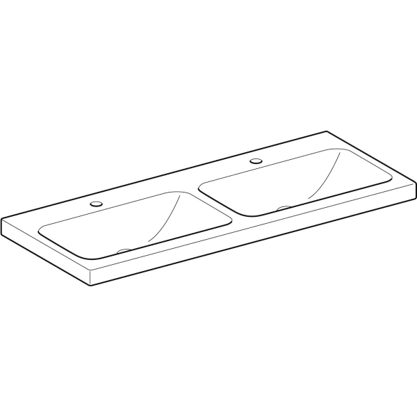 Wandwaschtisch „iCon Light“, links und rechts, rechteckig, Hahnlochposition mittig 120 × 48 cm