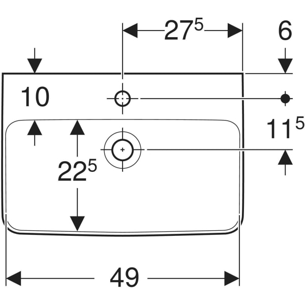 Wandwaschtisch „Renova Compact“, rechteckig, mit Überlauf 55 × 37 cm in weiß alpin Wandwaschtisch „Renova Compact“, rechteckig, mit Überlauf 55 × 37 cm in weiß alpin