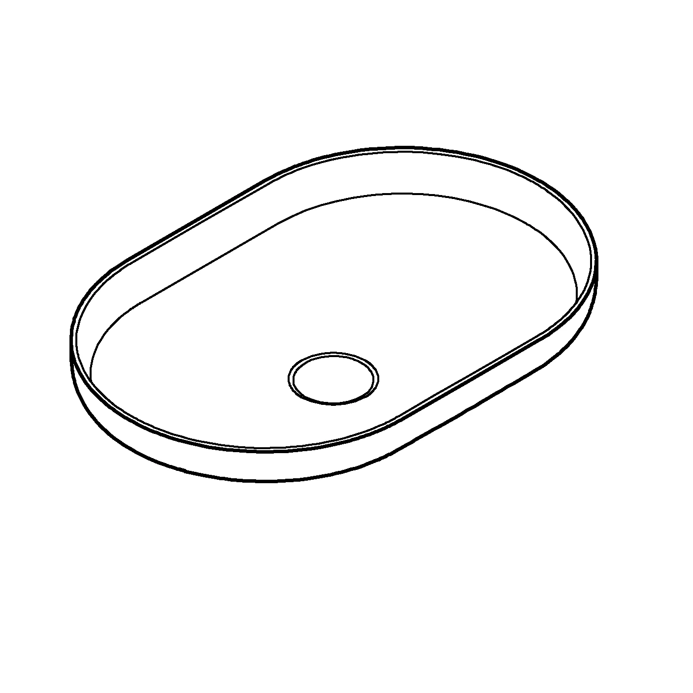 Aufsatzschale Airio 39966, oval, 600 x 400 mm, ohne Hahnloch, ohne Überlauf, alpinweiss