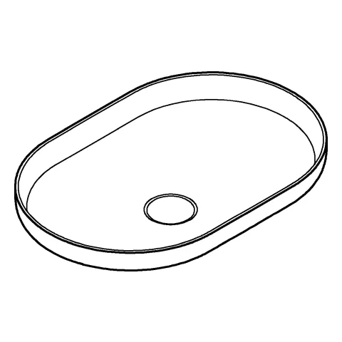 Aufsatzschale Airio 39966, oval, 600 x 400 mm, ohne Hahnloch, ohne Überlauf, alpinweiss Aufsatzschale Airio 39966, oval, 600 x 400 mm, ohne Hahnloch, ohne Überlauf, alpinweiss