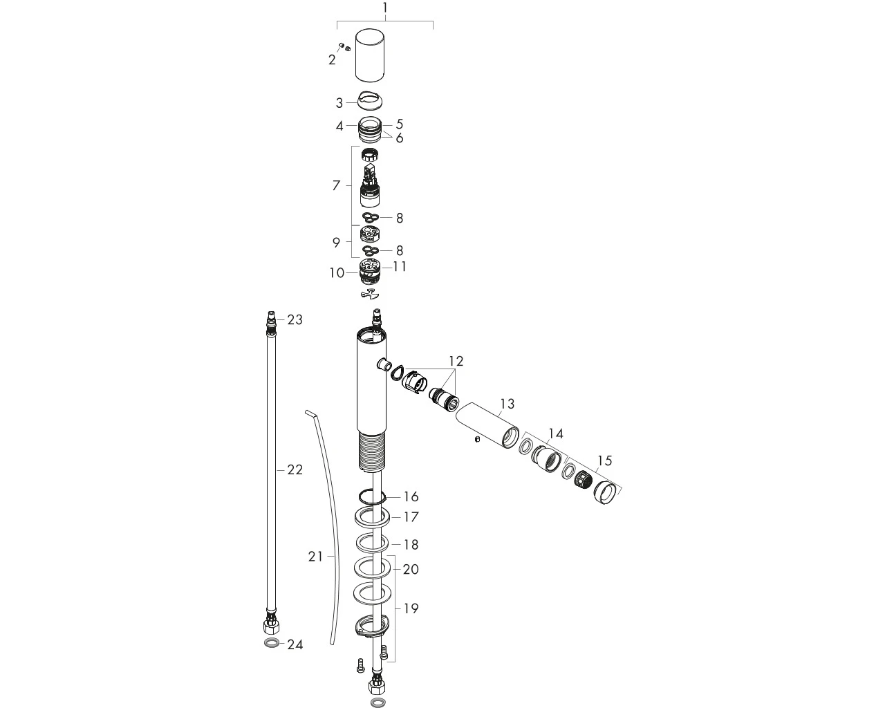 Bidetmischer Axor Uno Zerogriff chrom